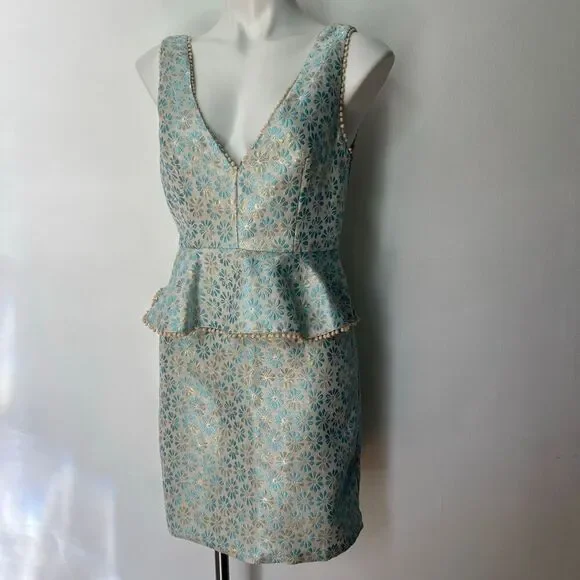 Lulus Afternoon Affair Blue peplum Mini Dress - Picture 7 of 11